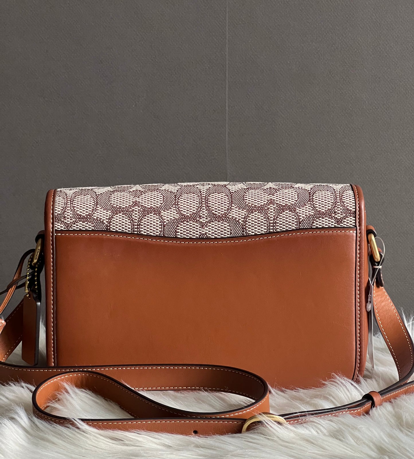 Coach Studio Shoulder Bag in Signature Jacquard with Penguin Motif