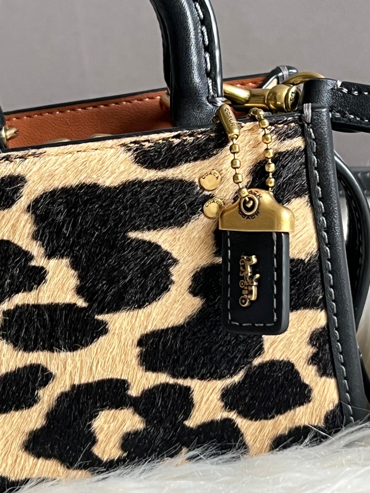 Coach Rogue 12 in Haircalf with Leopard Print