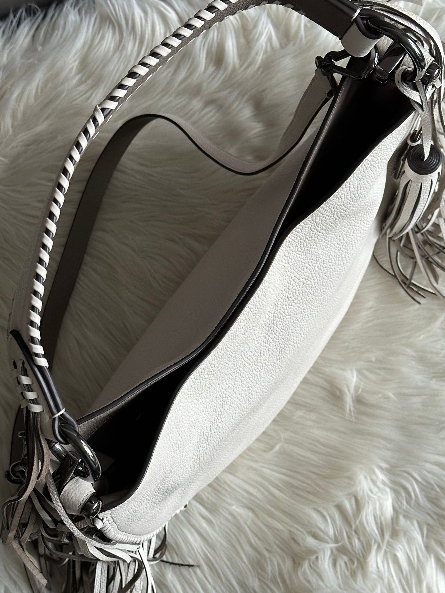 Coach Nomad Fringe Hobo in Pebble Leather