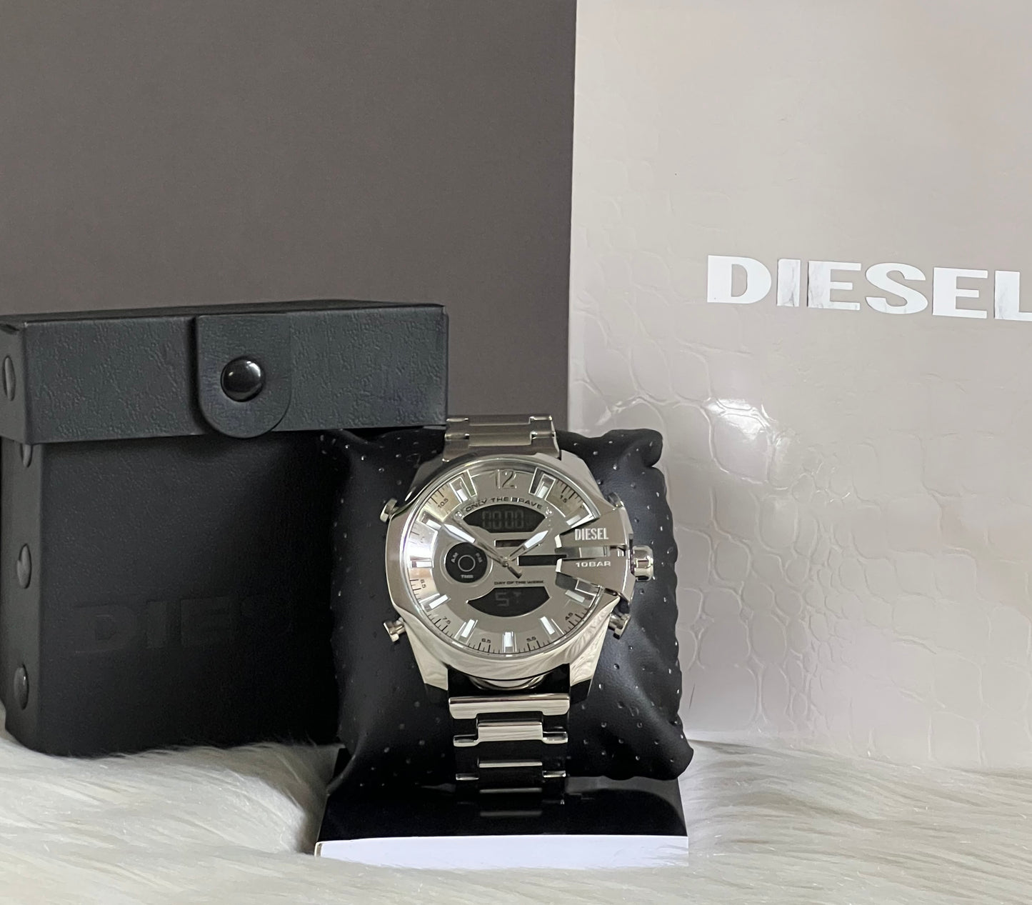 Diesel Men’s Mega Chief Ana-Digi Stainless Steel Watch
