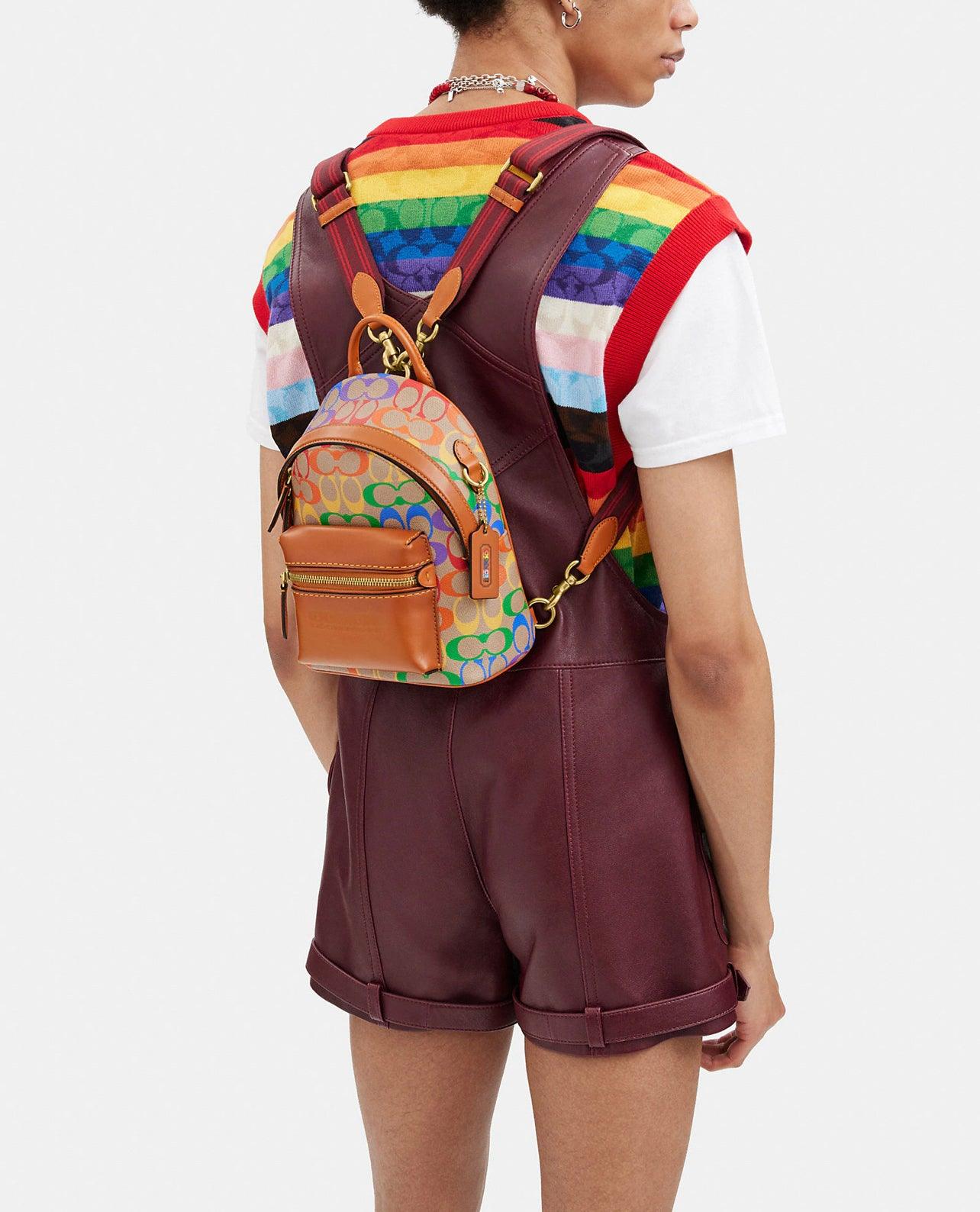 Coach Charter Backpack 18 in Rainbow Signature Canvas