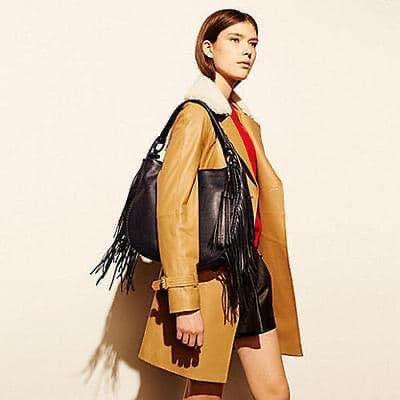 Coach Nomad Fringe Hobo in Pebble Leather