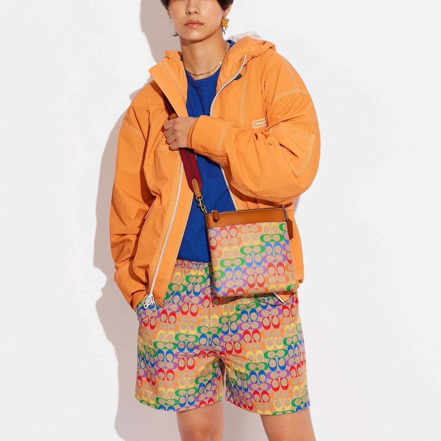 Coach Kitt Messenger Crossbody in Rainbow Signature Canvas