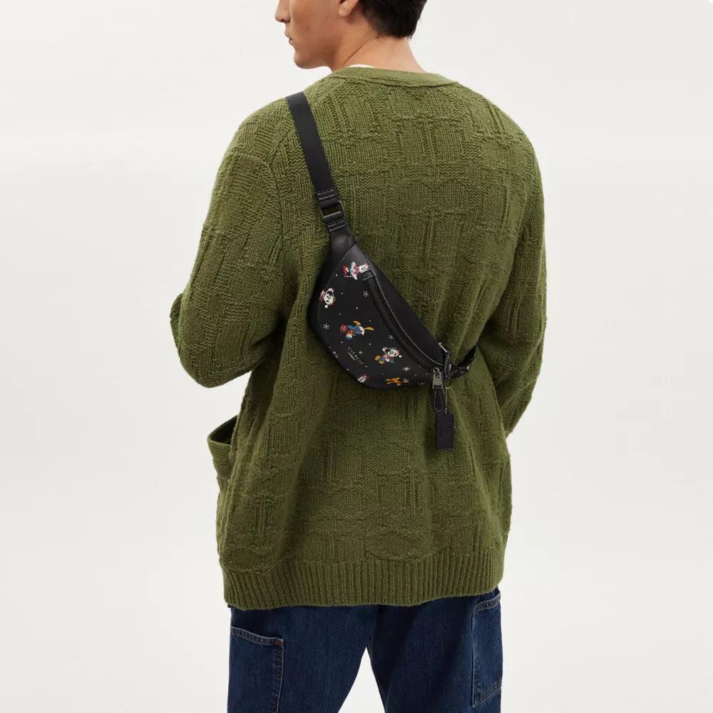 Disney X Coach Warren Mini Belt Bag in Holiday Print