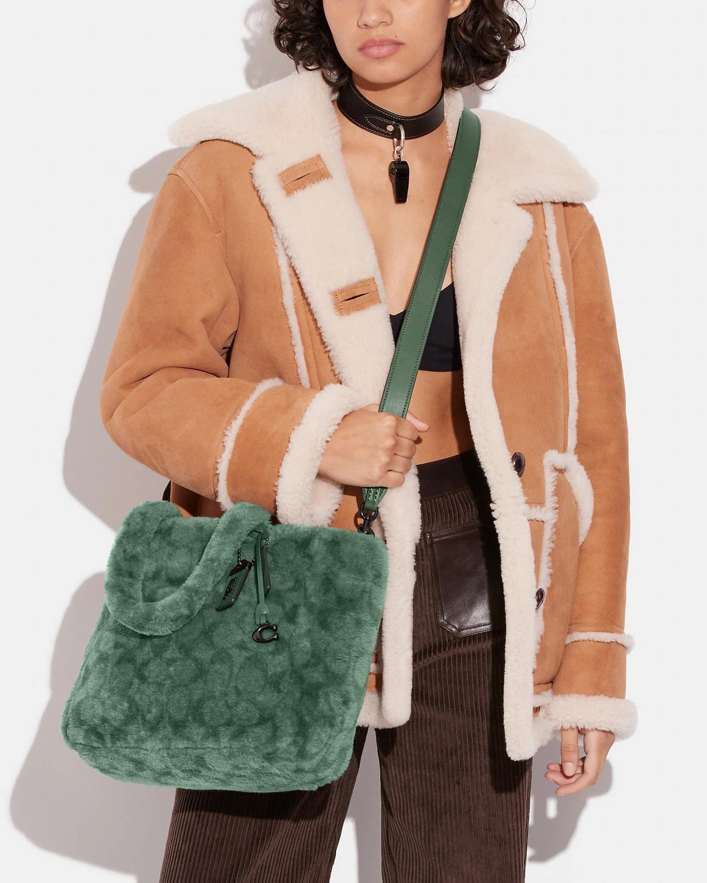 Coach Tote 28 in Signature Shearling
