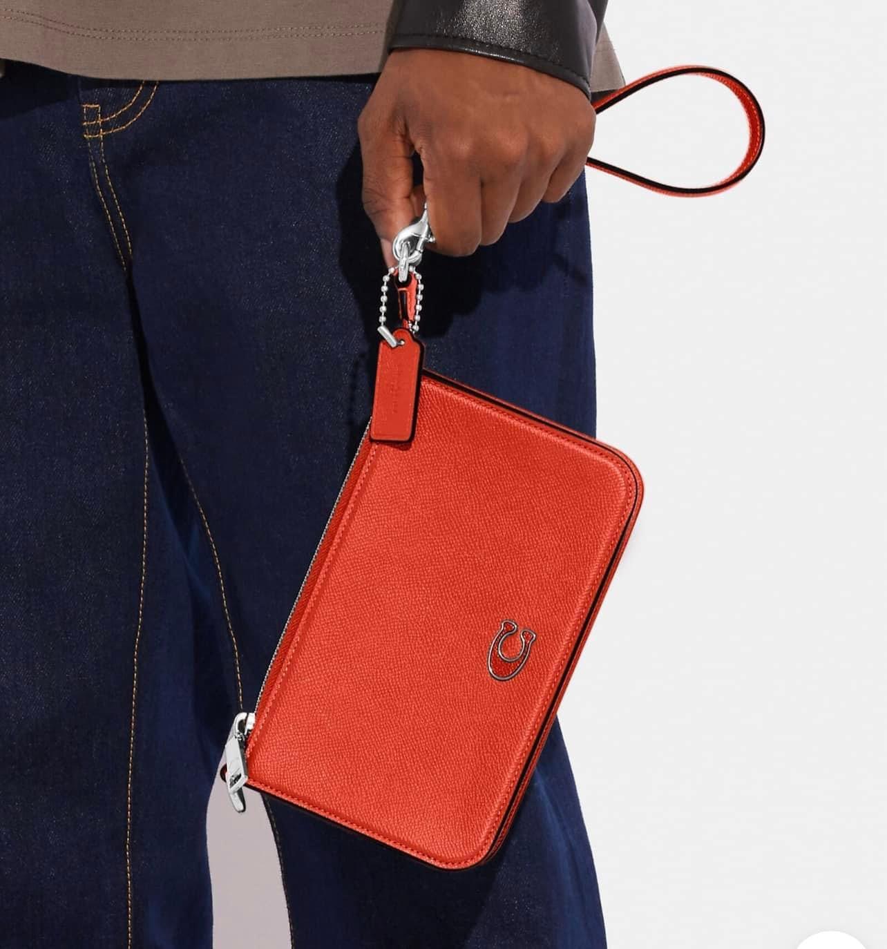 Coach Pouch Bag with Signature Canvas Detail