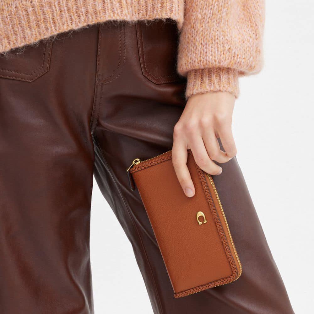Coach Accordion Zip Wallet with Braid