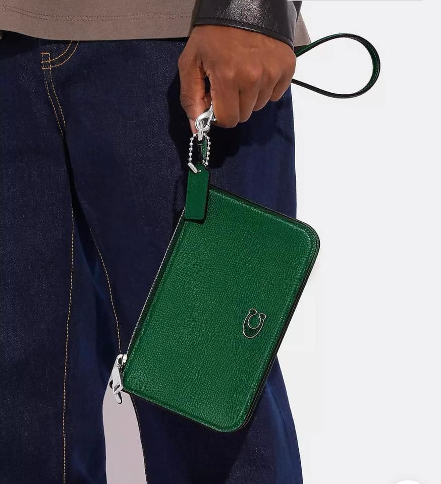 Coach Pouch Bag with Signature Canvas Detail