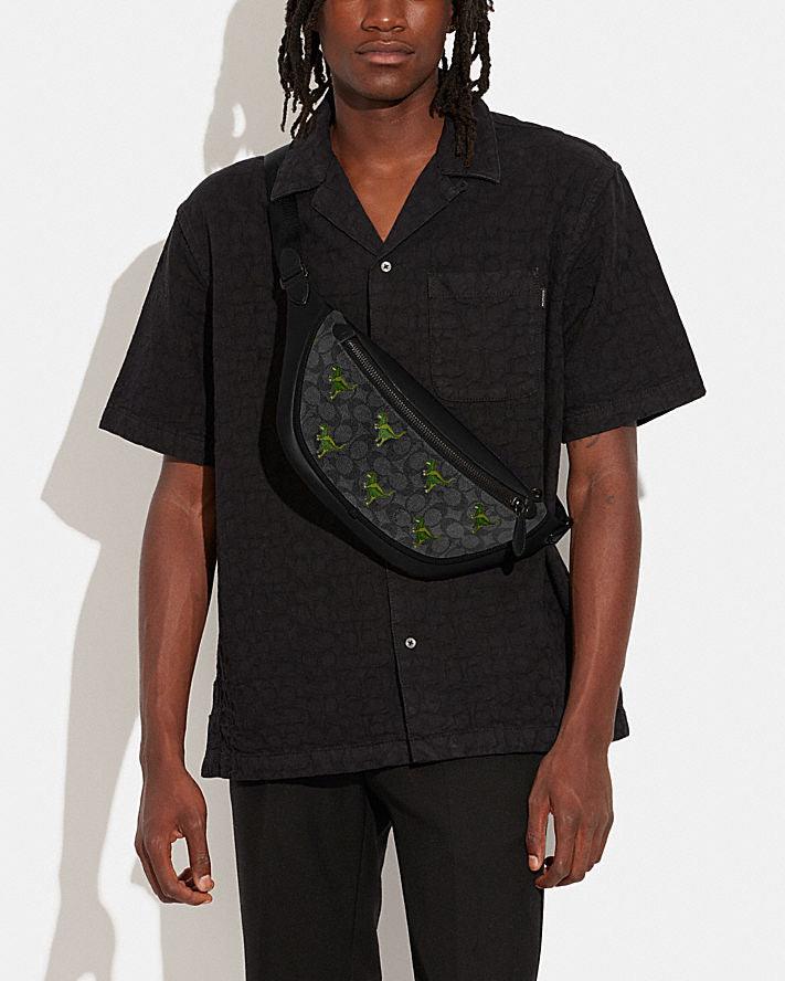 Coach League Belt Bag in Signature Canvas with Rexy Print