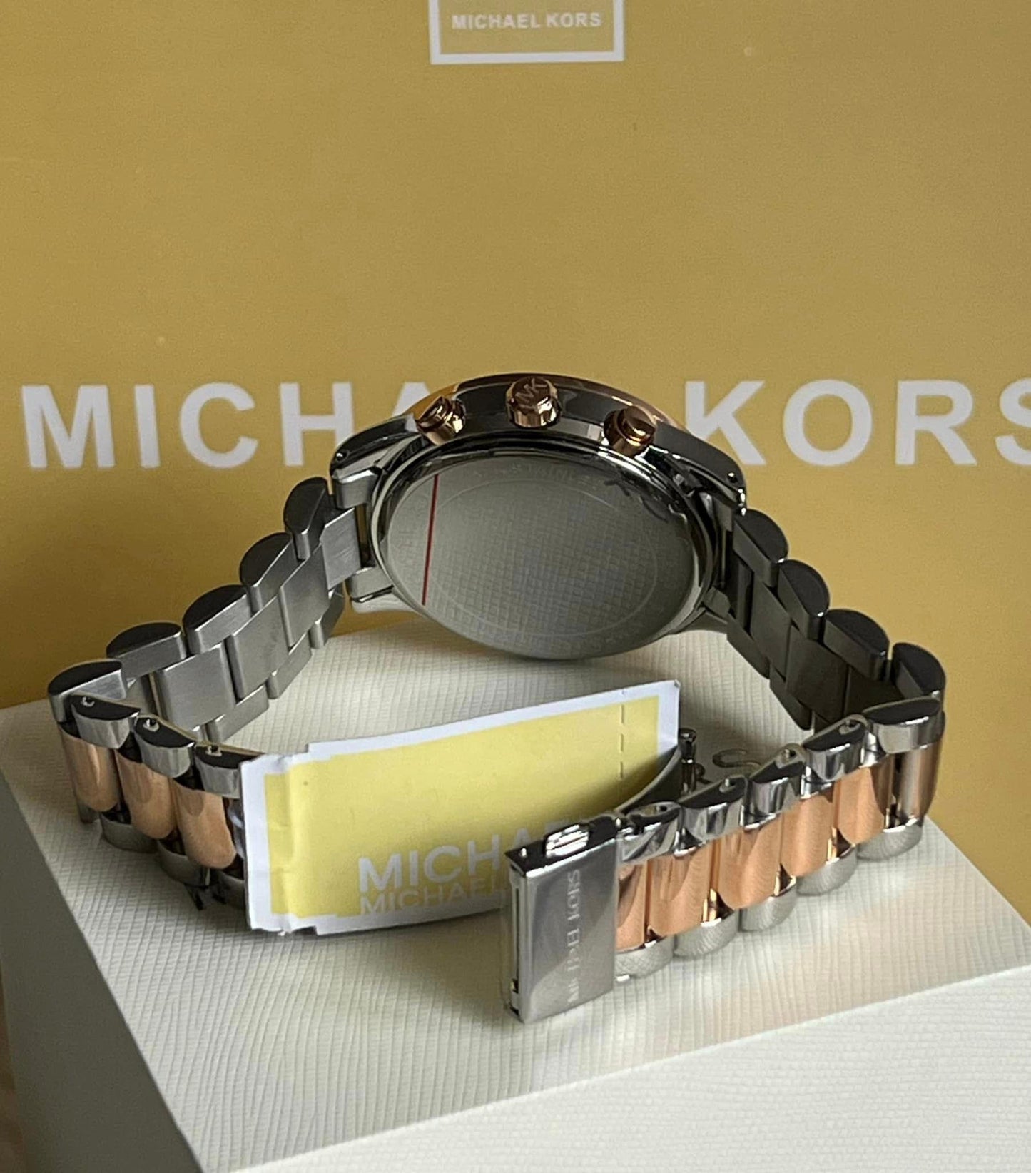 Michael Kors Women’s Brinkley Navy Dial Two-tone Watch