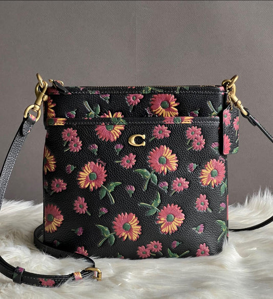 Coach Kitt Messenger Crossbody Bag with Floral Print
