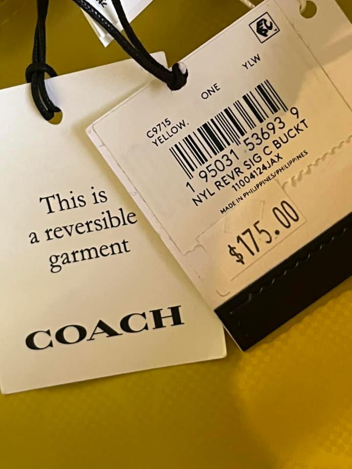 Coach Reversible Signature Nylon Bucket Hat