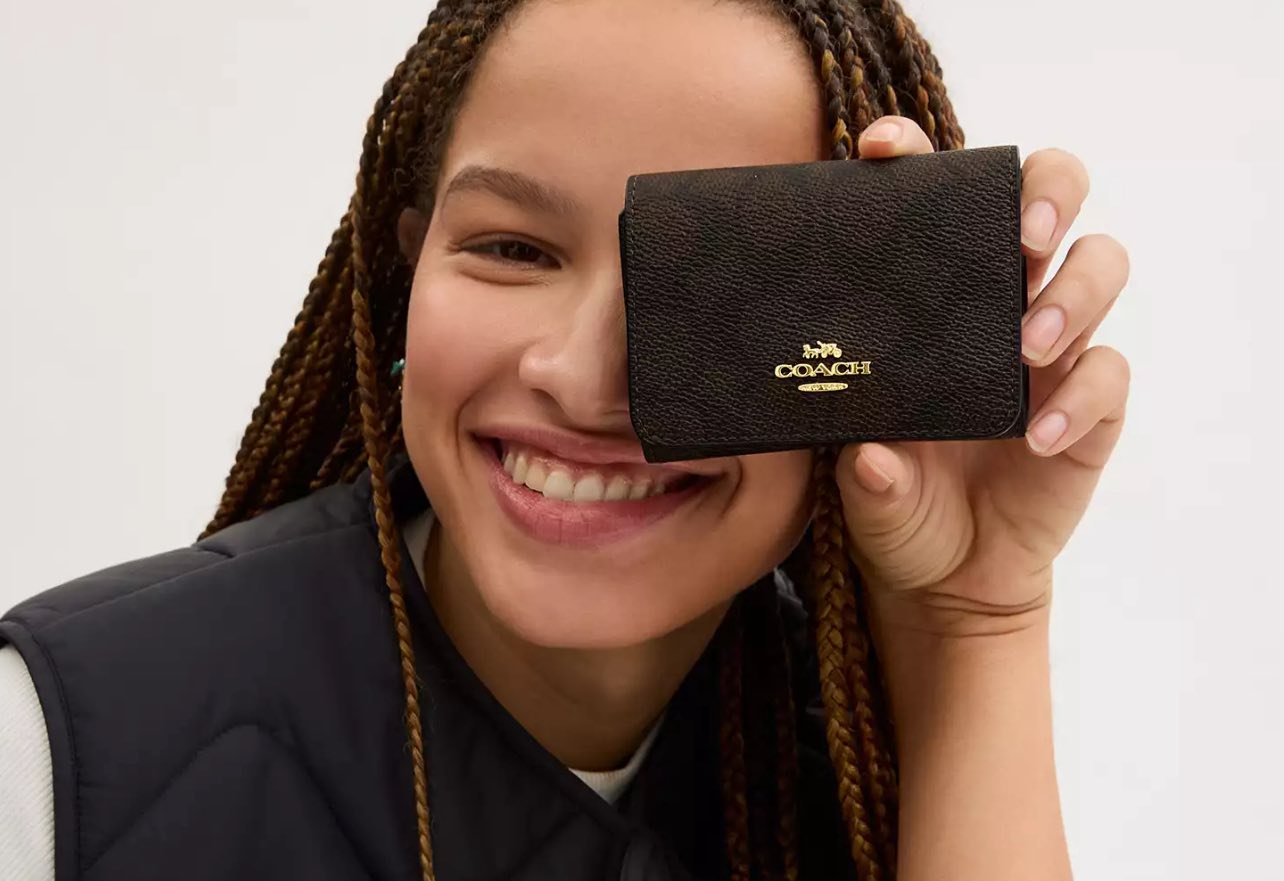 Coach Card Holder Wallet In Blocked Signature Canvas