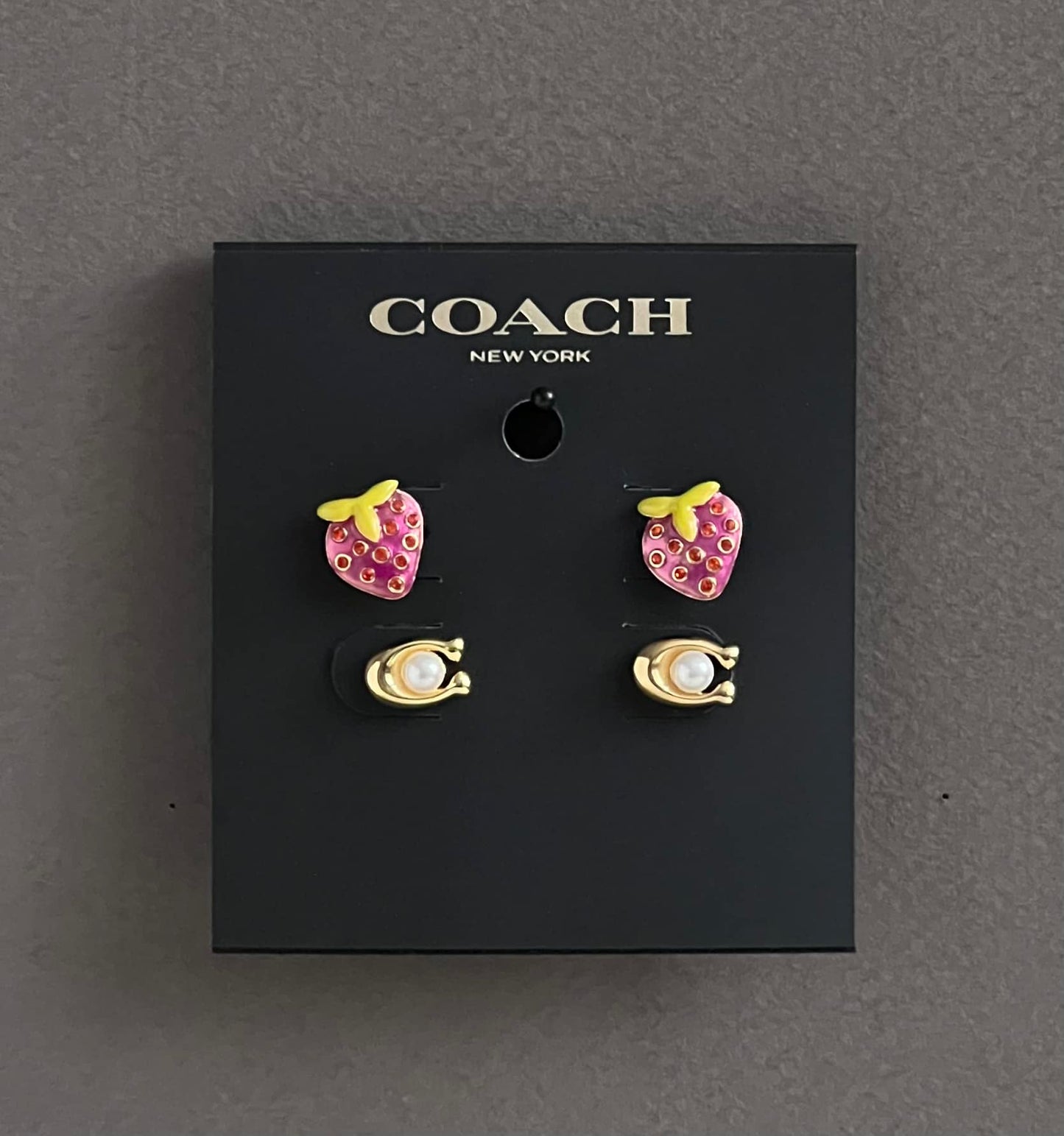 Coach Strawberry Signature Stud Earrings