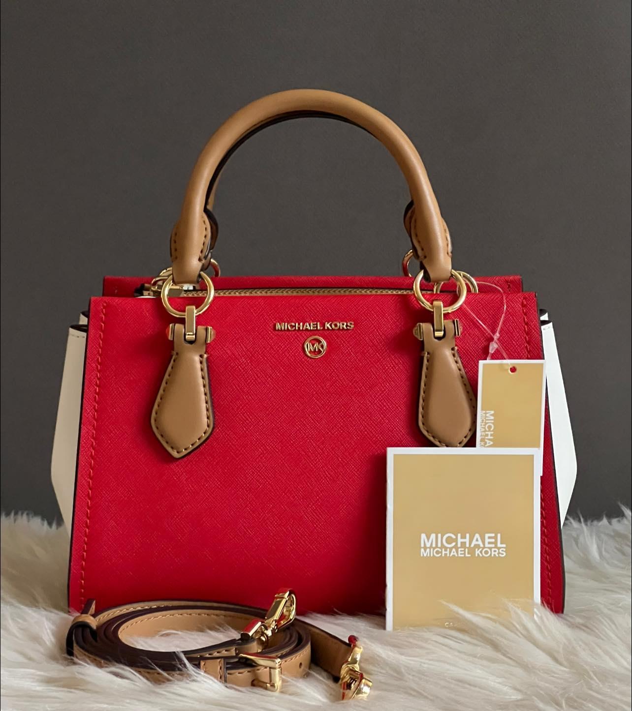 Michael Kors Marilyn Small Color-Block Saffiano Leather Crossbody Bag