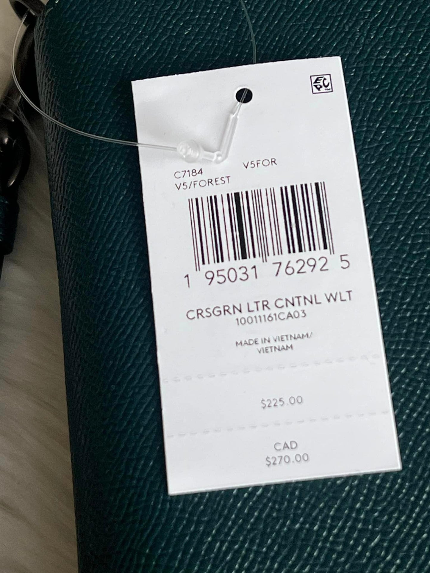 Coach Continental Crossgrain Wallet