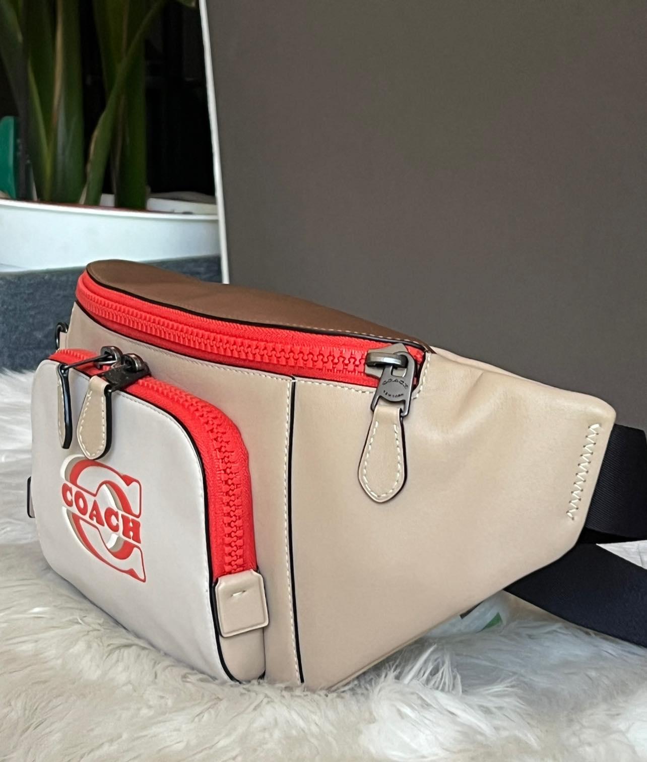 Coach Track Belt Bag in Colorblock with Coach Stamp