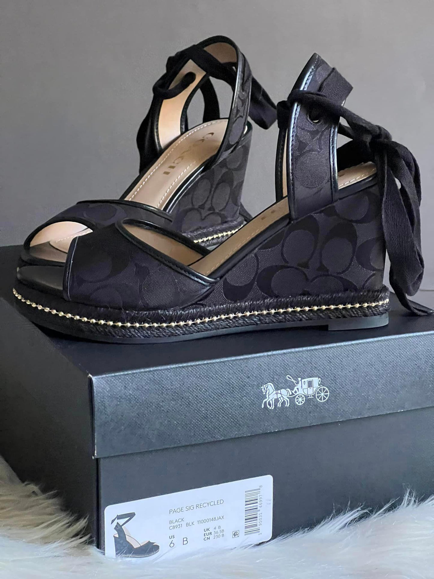 Coach Page Wedge in Recycled Signature Jacquard