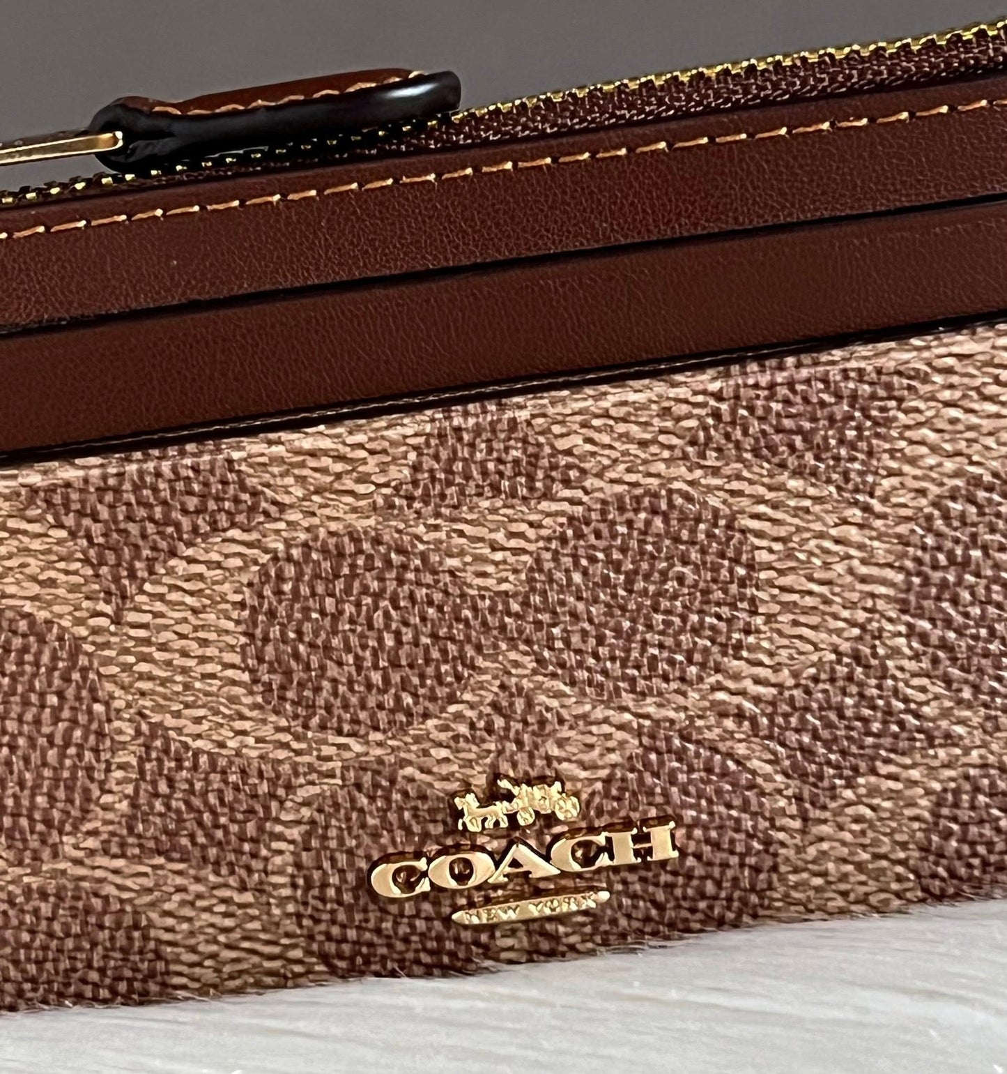 Coach Mini Skinny Id Case In Signature Canvas