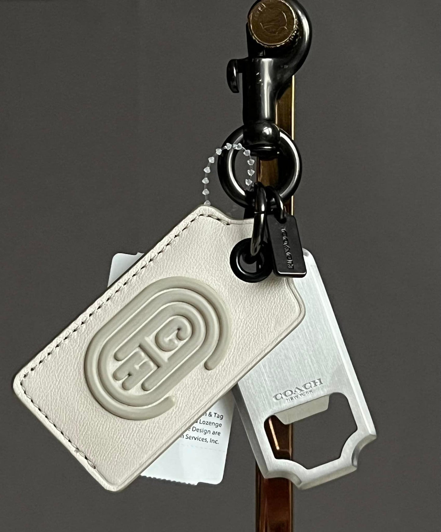 Coach 2021 SS Bottle Opener Key Fob with Coach Patch