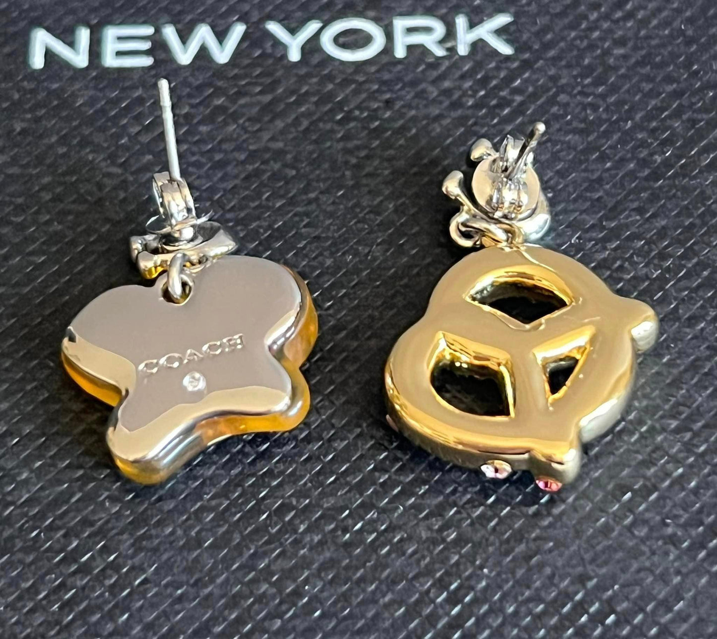 Coach Bumble Bee Pretzel Mismatch Earrings