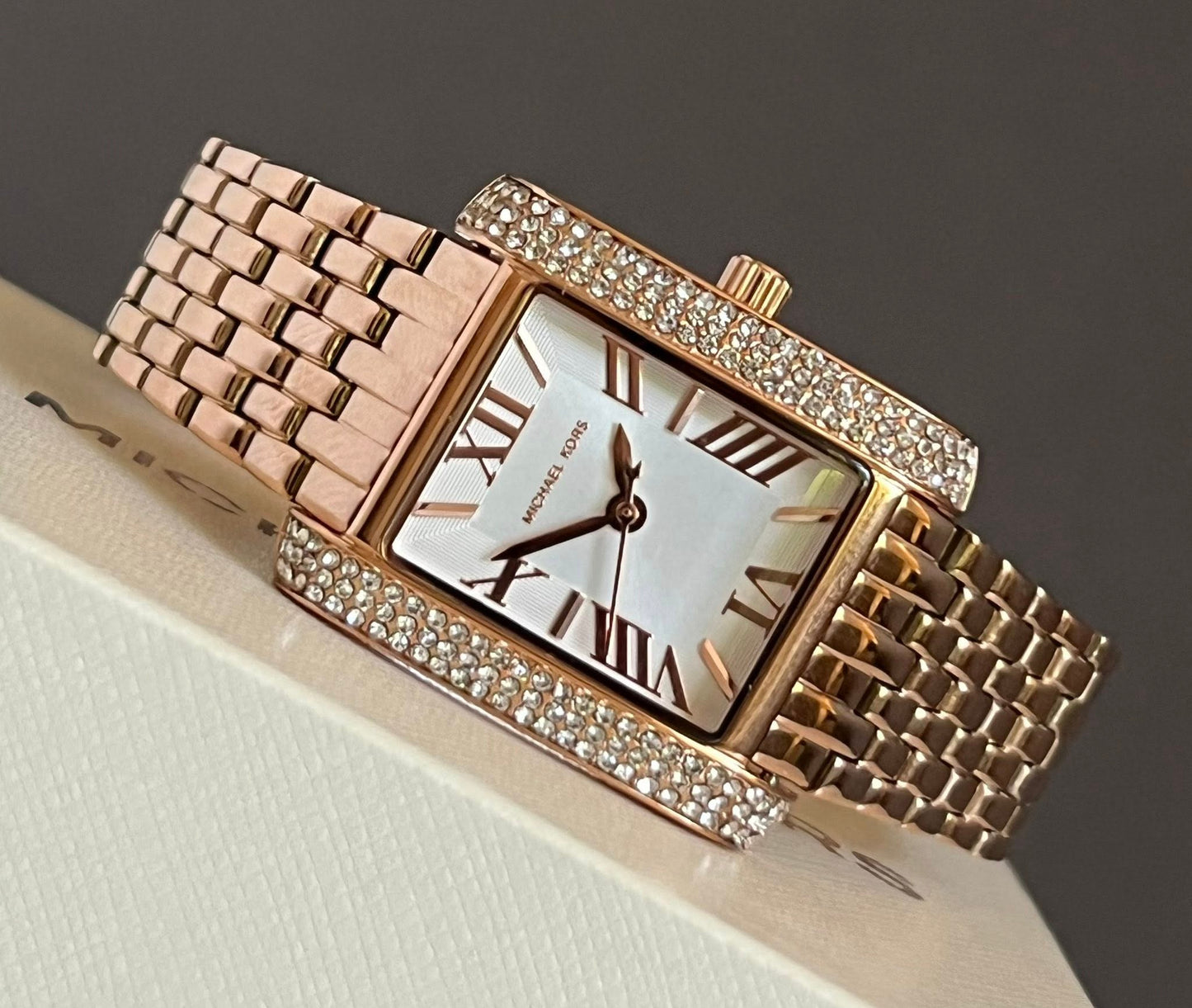 Michael Kors Women’s Emery Three-Hand Rose Gold-Tone Stainless Steel Watch