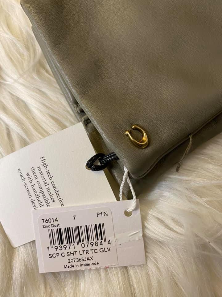 Coach Sculpted Signature Leather Tech Gloves