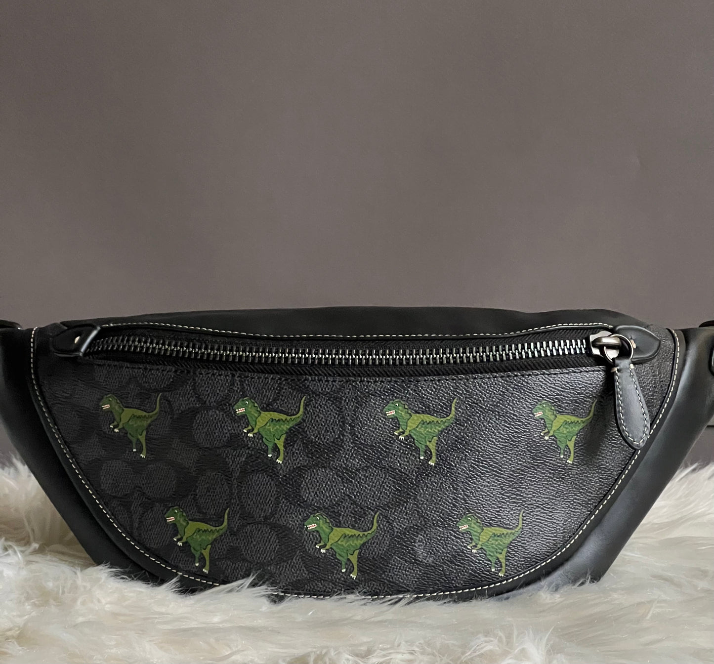 Coach League Belt Bag in Signature Canvas with Rexy Print