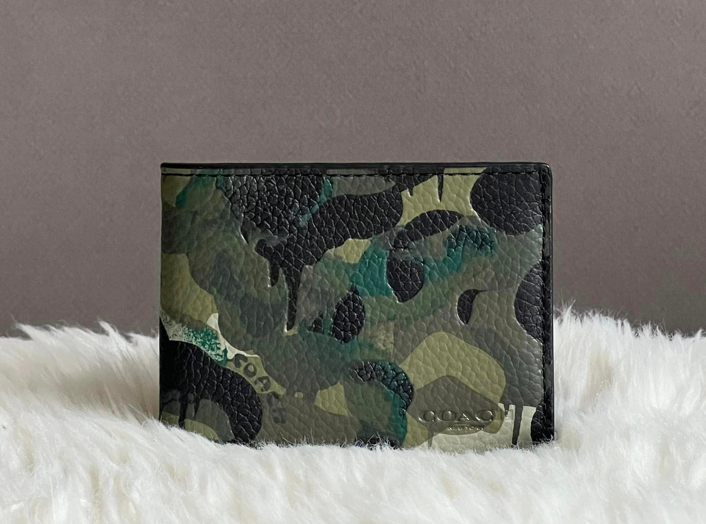 Coach Men’s Slim Billfold Wallet With Camo Print
