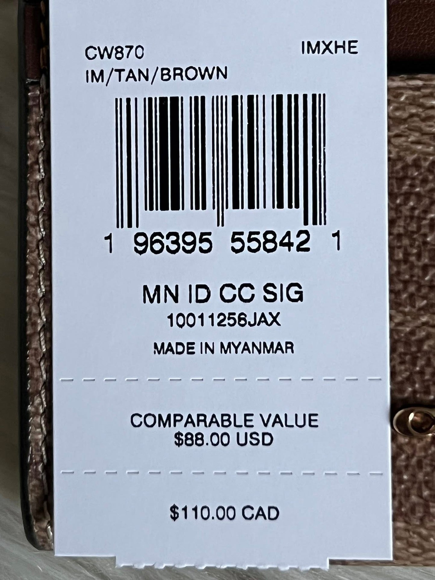 Coach Mini Skinny Id Case In Signature Canvas