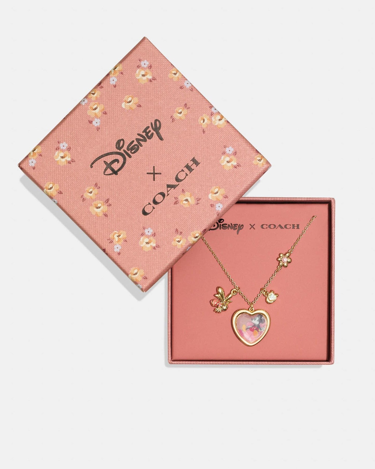 Disney X Coach Mickey Mouse Flower Bee Pendant Necklace