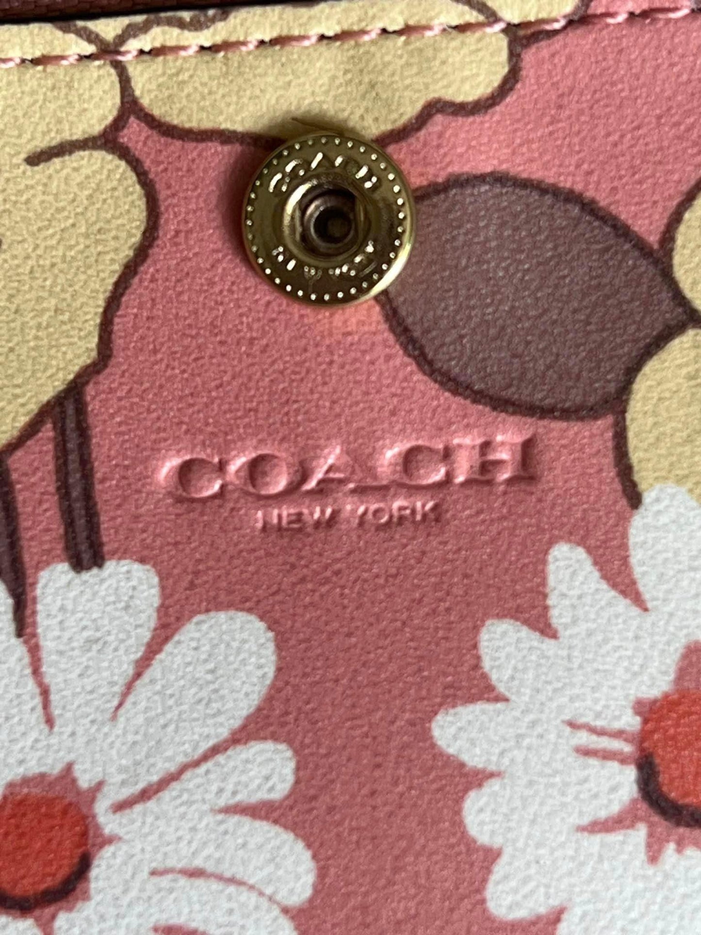 Coach Slim Zip Wallet With Floral Cluster Print Interior