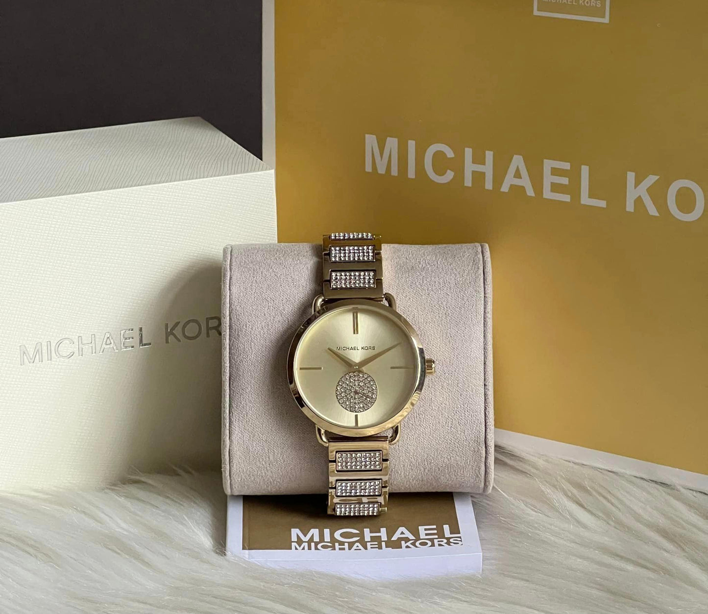 Michael Kors Women's Portia Pave Gold Dial Watch