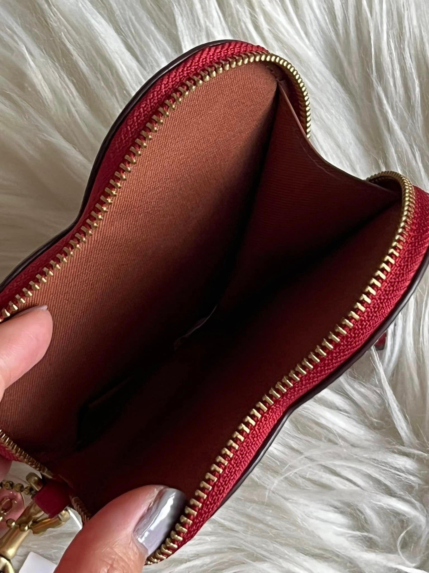 Coach Heart Wristlet in Signature Canvas with Heart Print