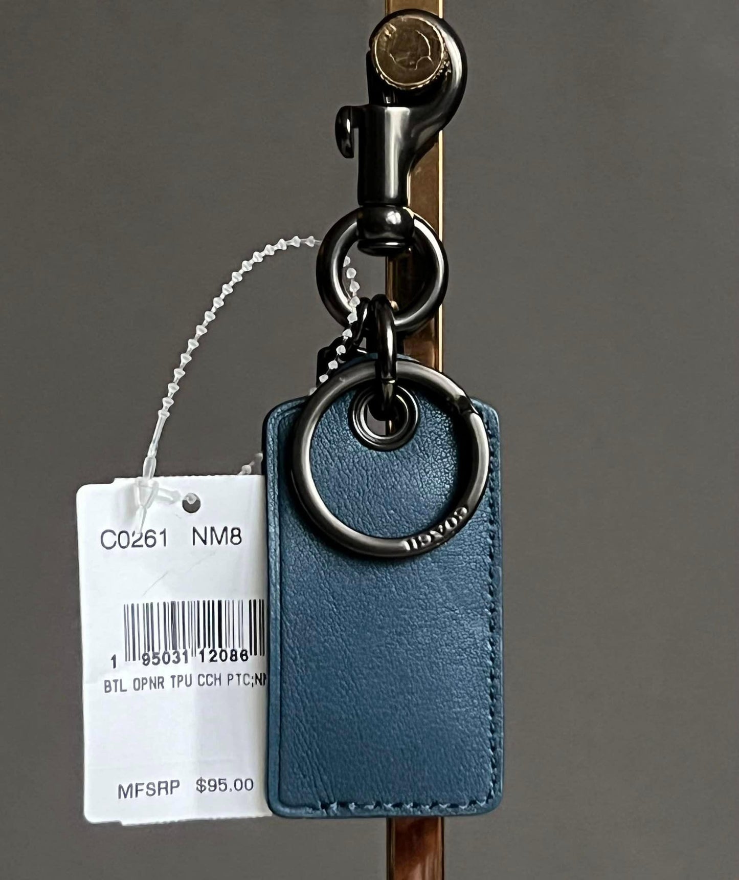 Coach 2021 SS Bottle Opener Key Fob with Coach Patch