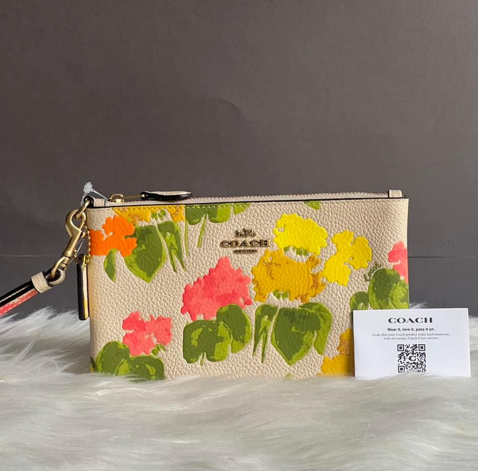 Coach Small Wristlet with Floral Print