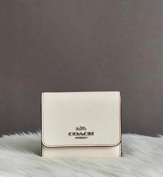 Coach Small Trifold Wallet With Rainbow Signature Interior