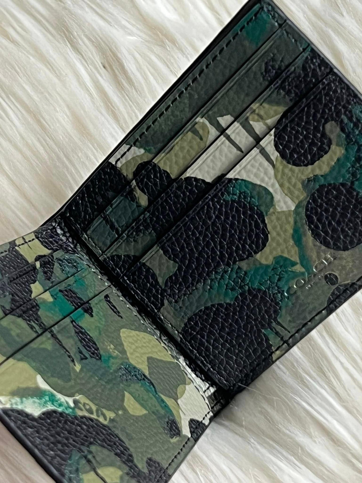 Coach Men’s Slim Billfold Wallet With Camo Print