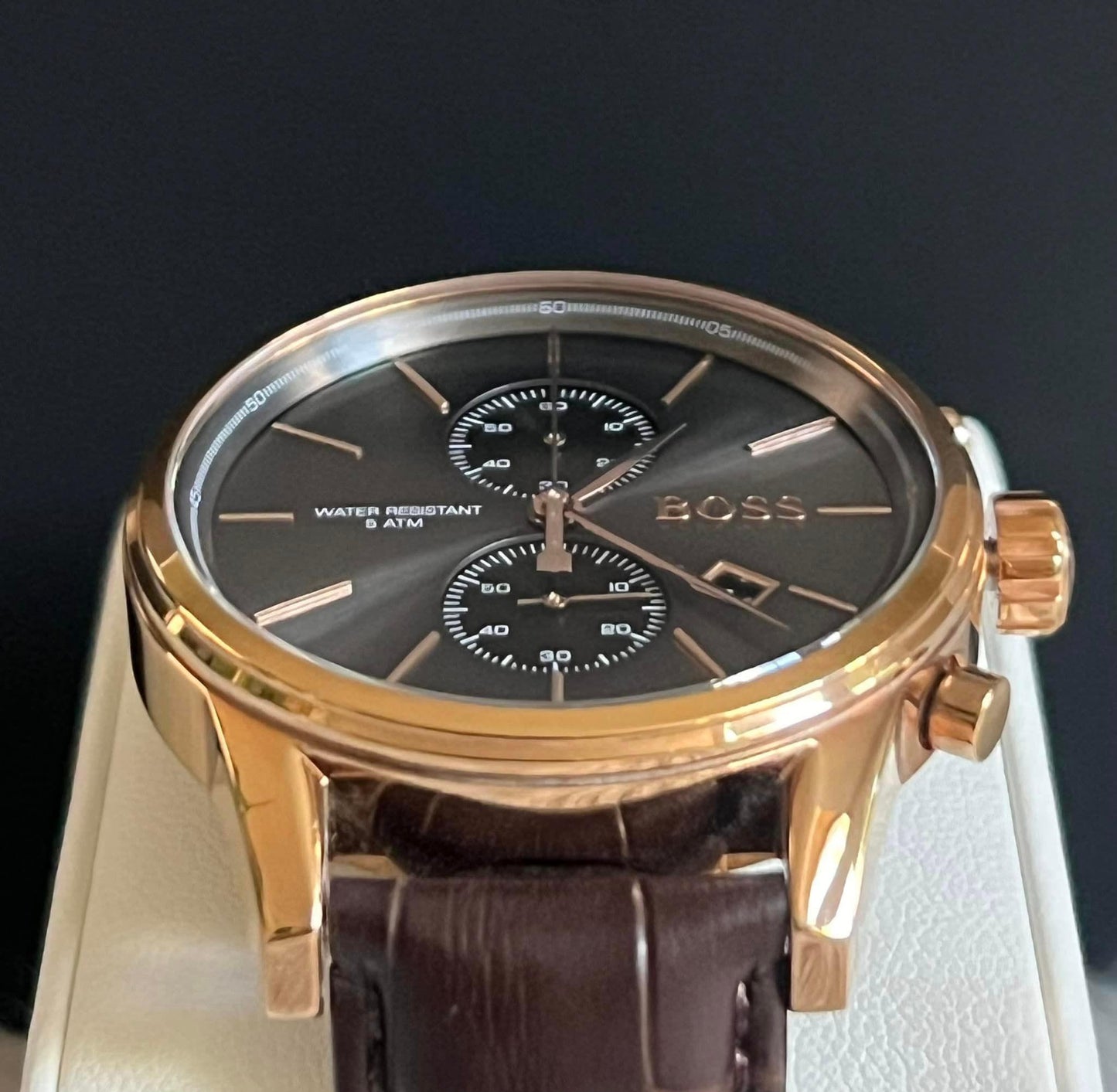 Hugo Boss Men’s Croc-Embossed Leather Watch