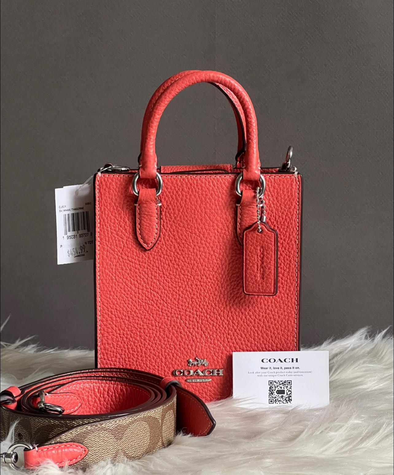 Coach North South Mini Tote with Signature Canvas