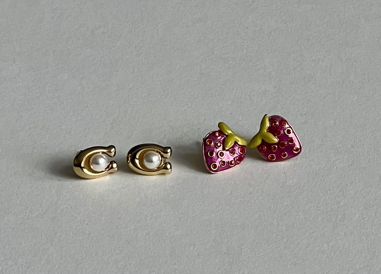 Coach Strawberry Signature Stud Earrings