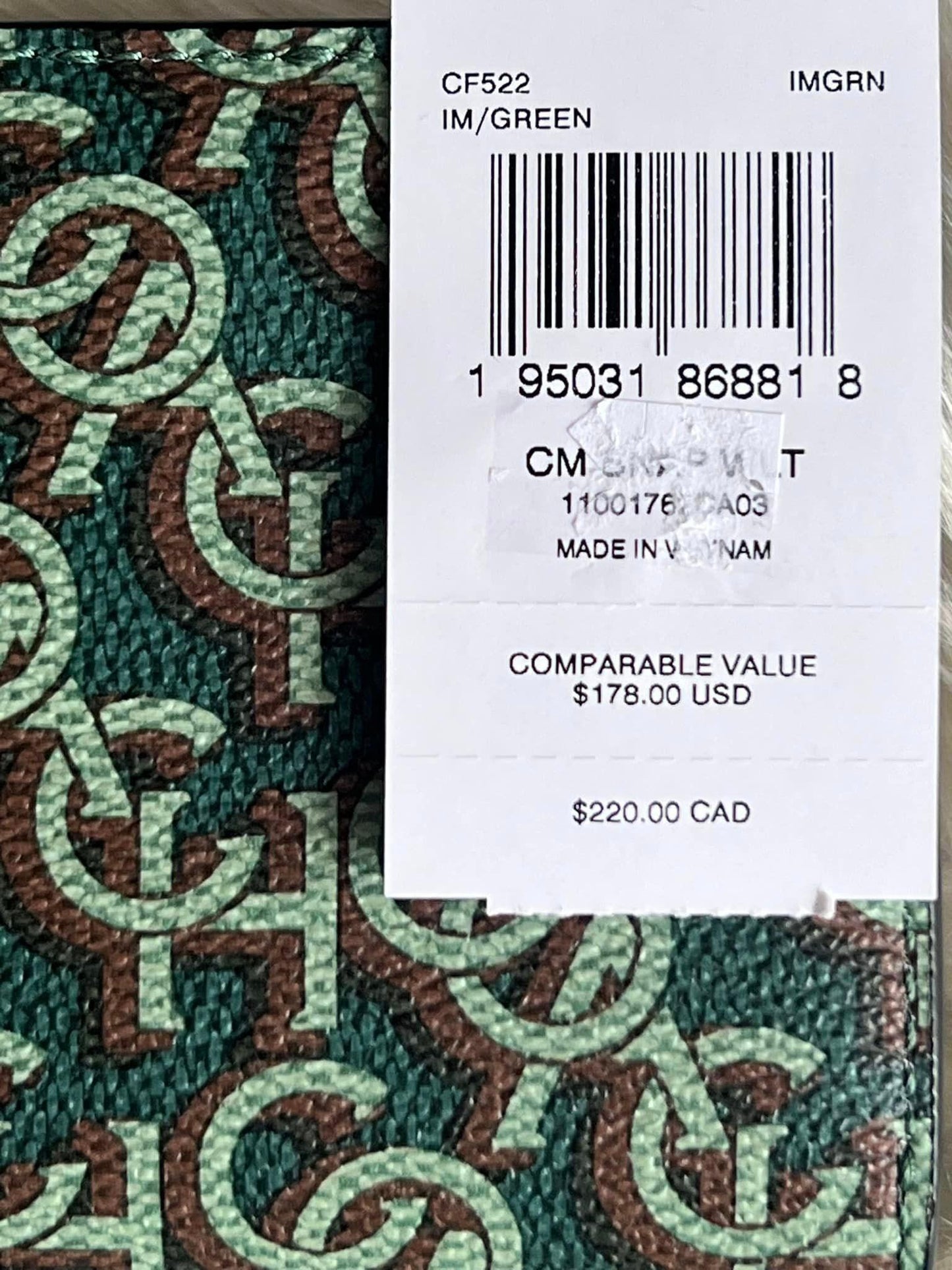 Coach Snap Wallet With Coach Monogram Print