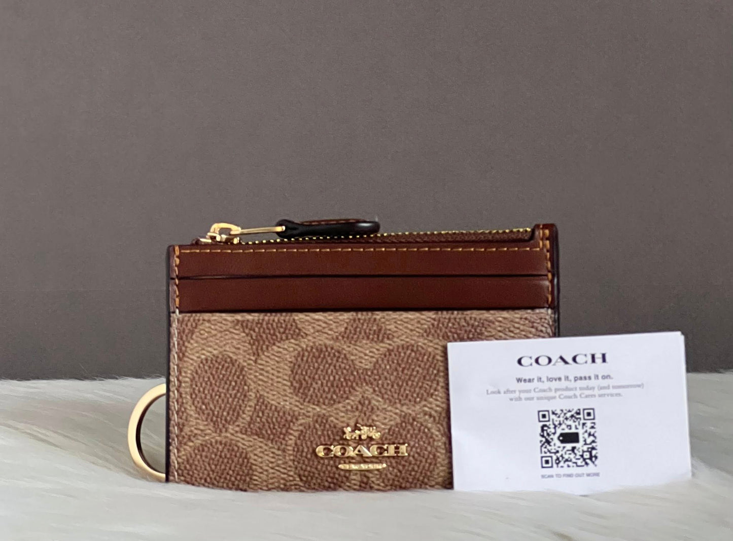 Coach Mini Skinny Id Case In Signature Canvas