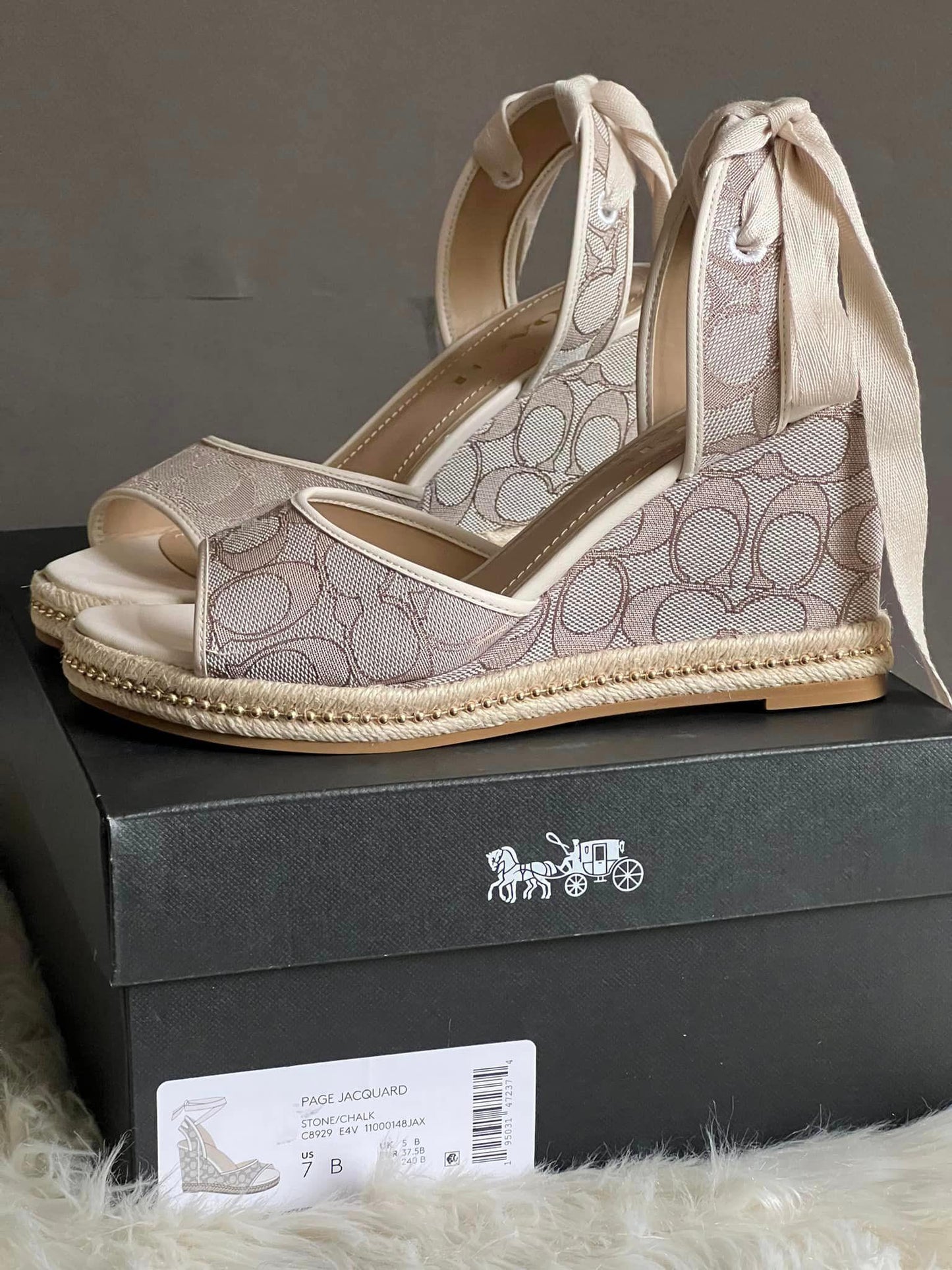Coach Page Wedge in Recycled Signature Jacquard
