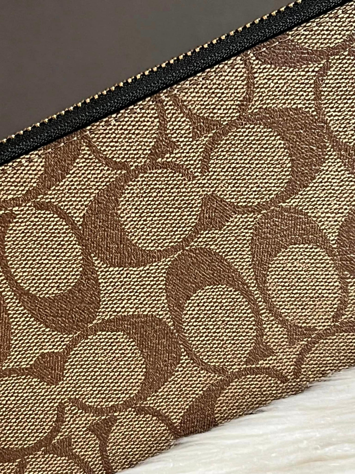 Coach Long Zip Around Wallet In Signature Canvas With Varsity Motif