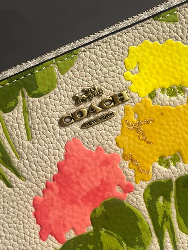 Coach Small Wristlet with Floral Print