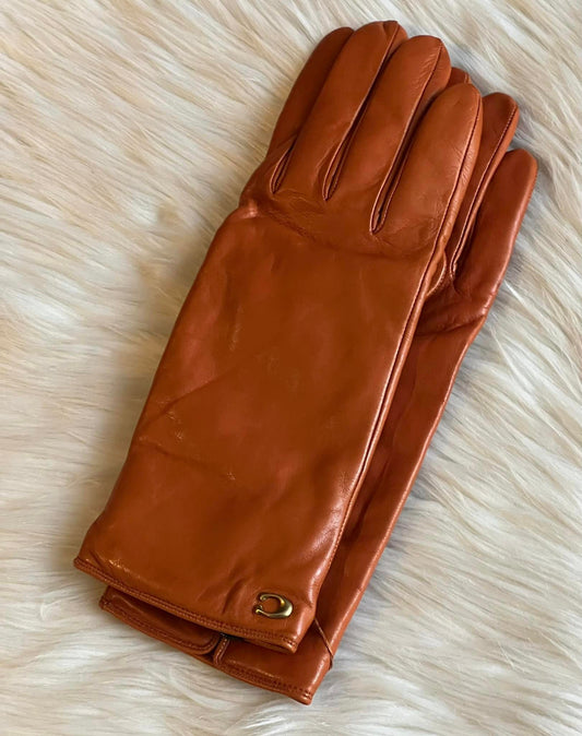 Coach Sculpted Signature Leather Tech Gloves