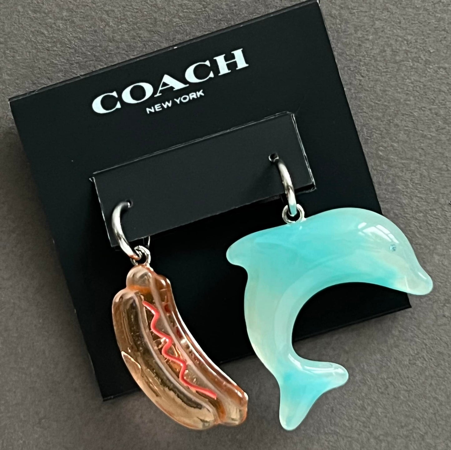 Coach Hotdog Dolphin Mismatch Earrings