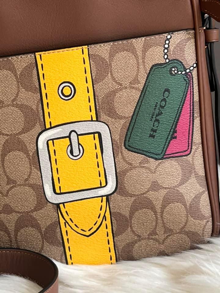 Coach Hudson Crossbody Bag 21 in Signature Canvas with Trompe L’oeil Print