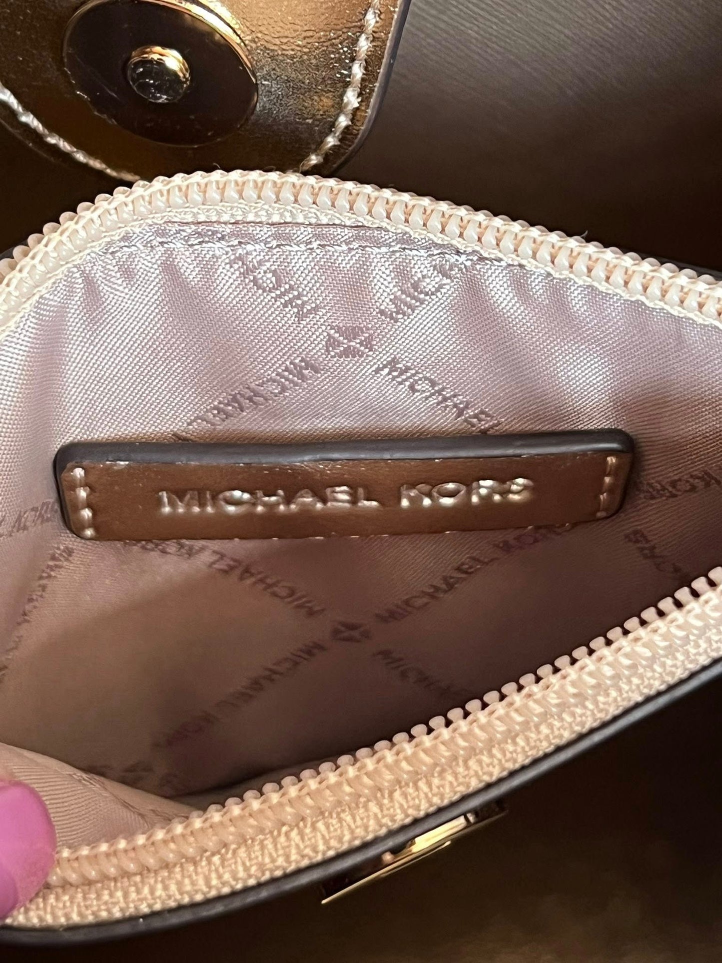 Michael Kors Pratt Medium Metallic Shoulder Bag